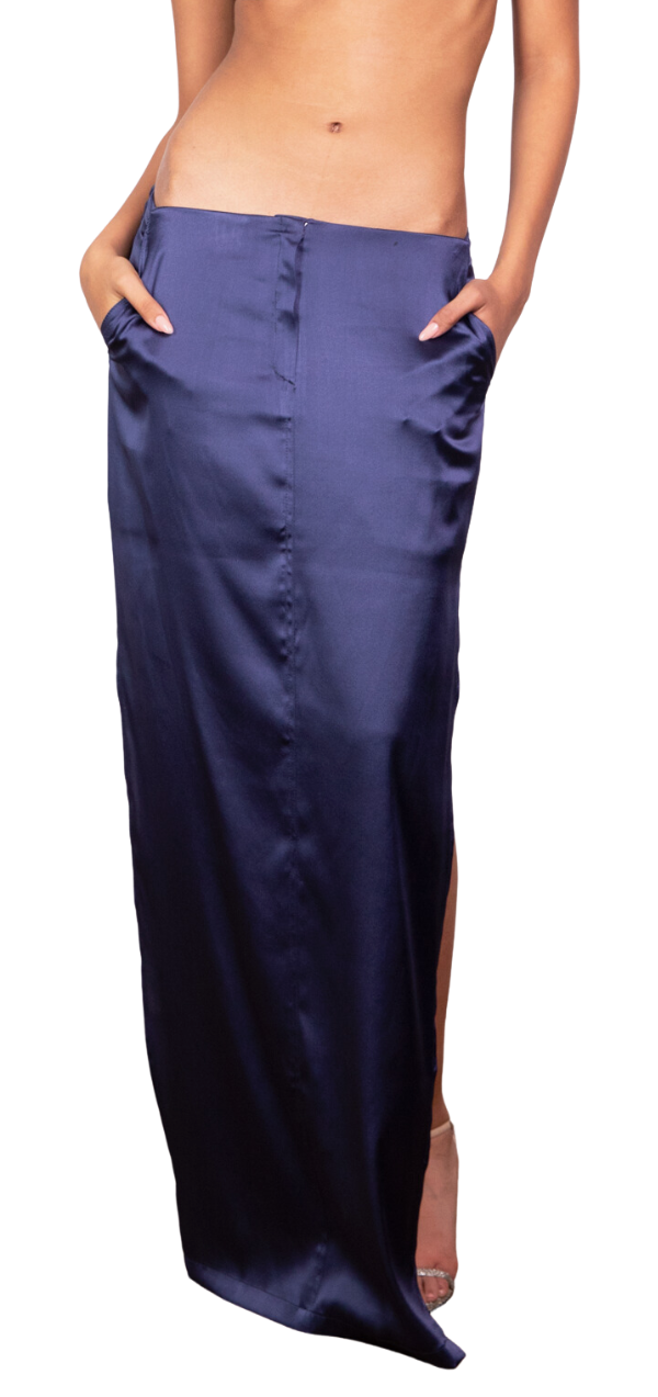 Rylie silk Skirt Navy Blue