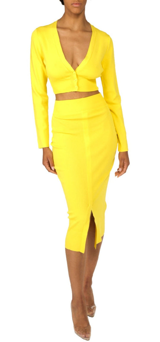 Kenza Knit Skirt - Yellow