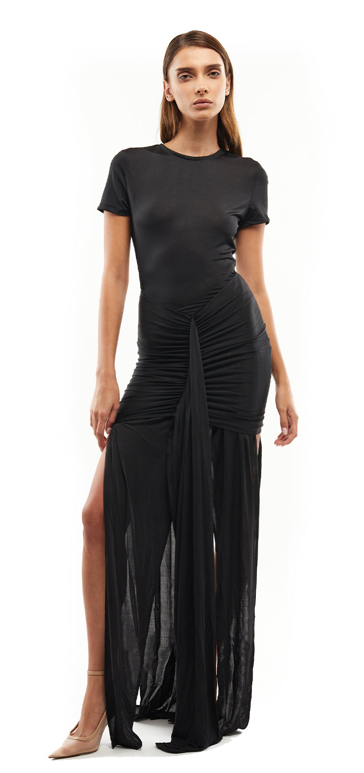 Viola T Shirt Dress- Black Viola T Shirt Dress- Black