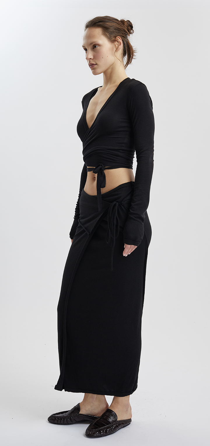 Papper wrap top - Black