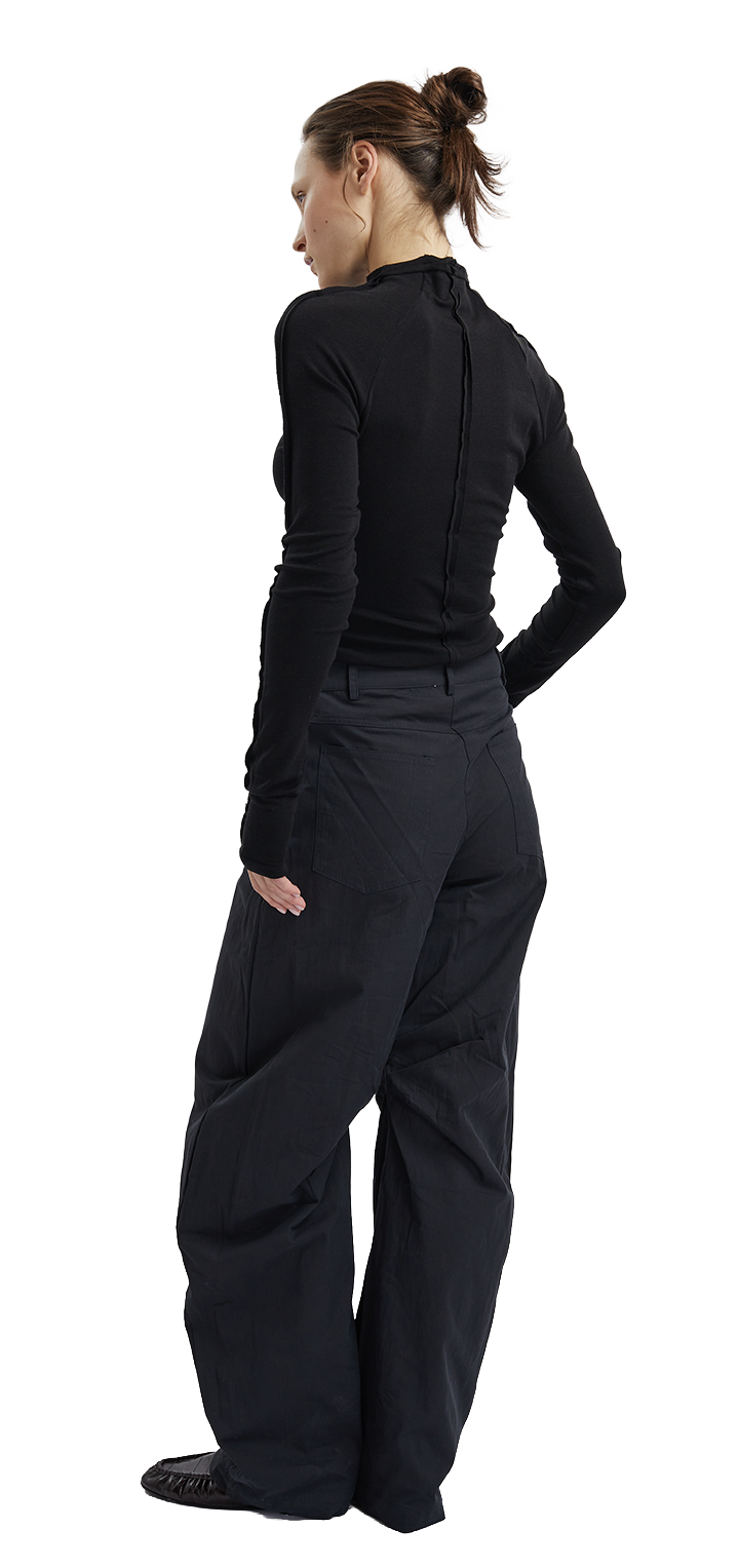 Papper Turtleneck long sleeves shirt - Black