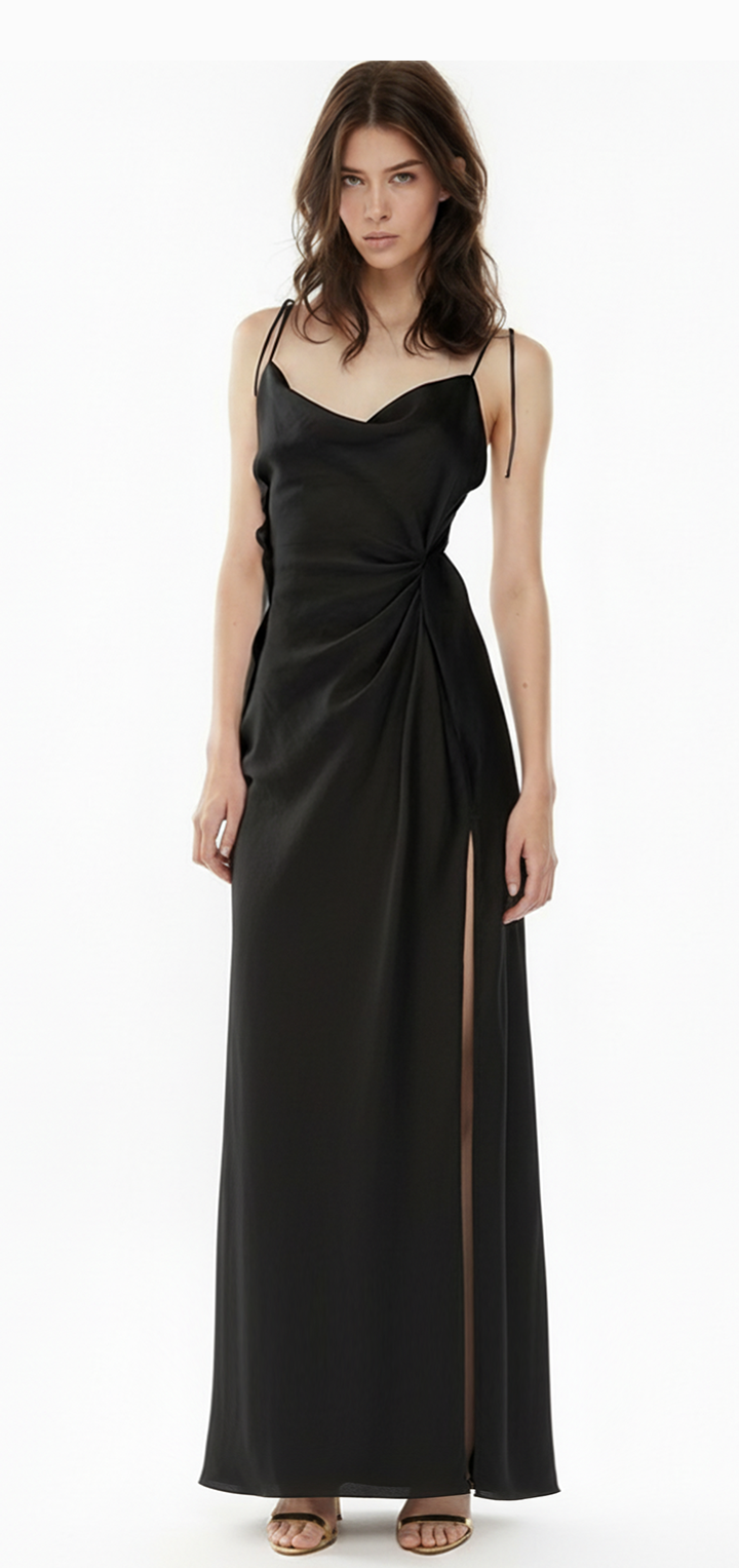 etta maxi dress Mother of All Women's - Black <strong>STEP 3:</strong> Add Preservation:Add Preservation (No +0) Pointed Oxford Shoes Women down front style_group:Isabella Chiffon Dress