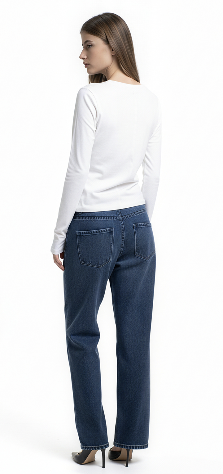 Light cotton long sleeved T shirt - white