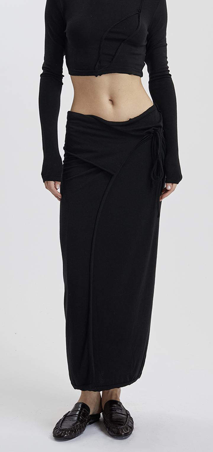 Papper wrap skirt - Black