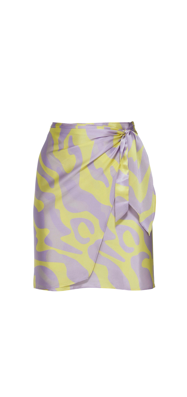 Adriana Silk Mini Skirt - Printed Zebra