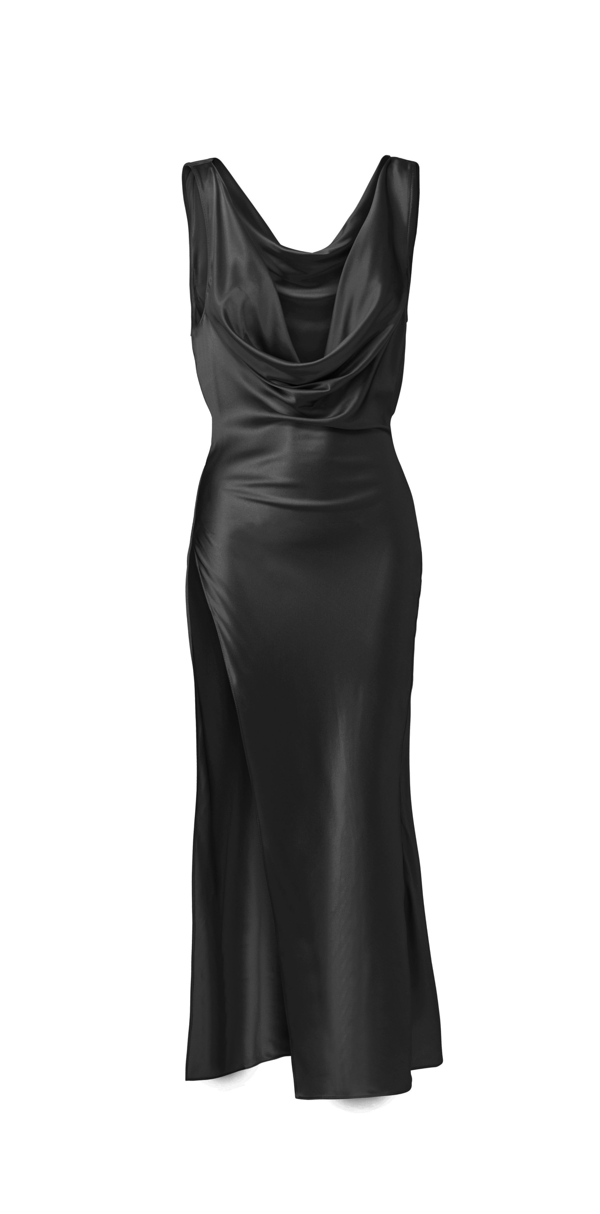 Venus Silk Dress - Black