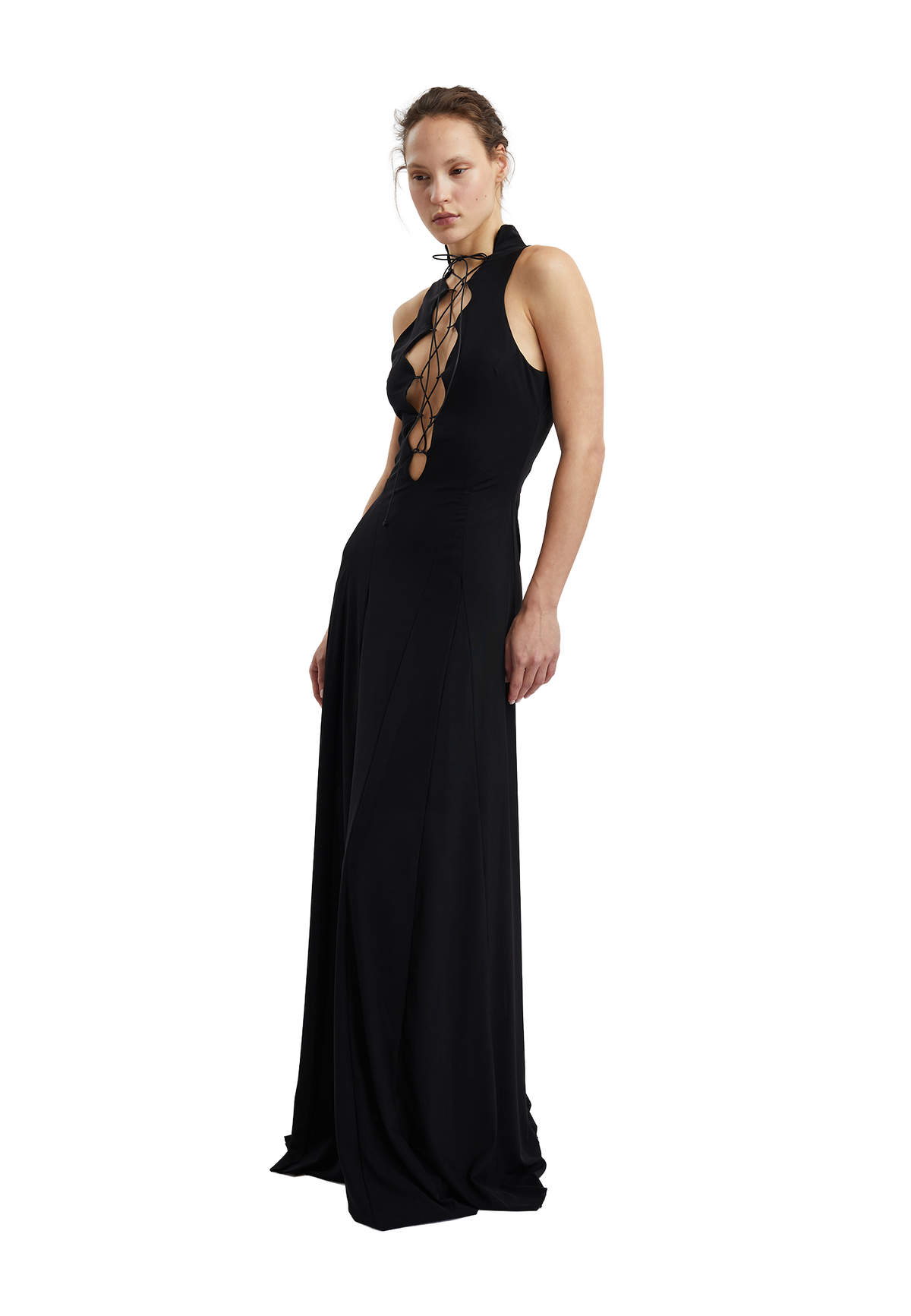 Angie front tie Maxi Dress- Black
