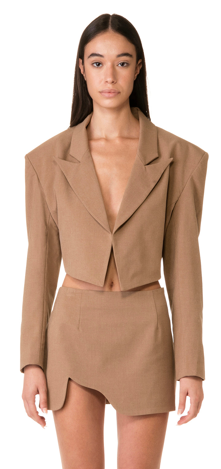 Marilyn Crop Jacket - Beige