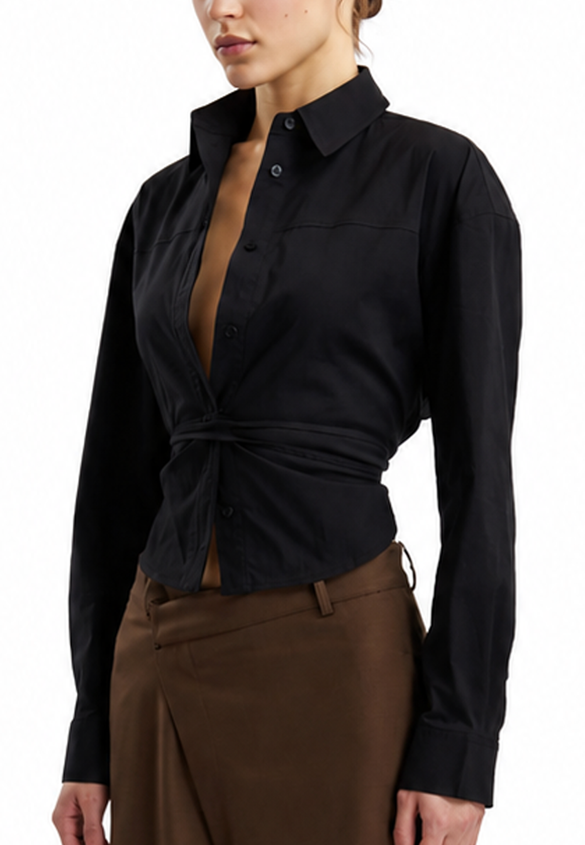 Bridget button shirt-Black