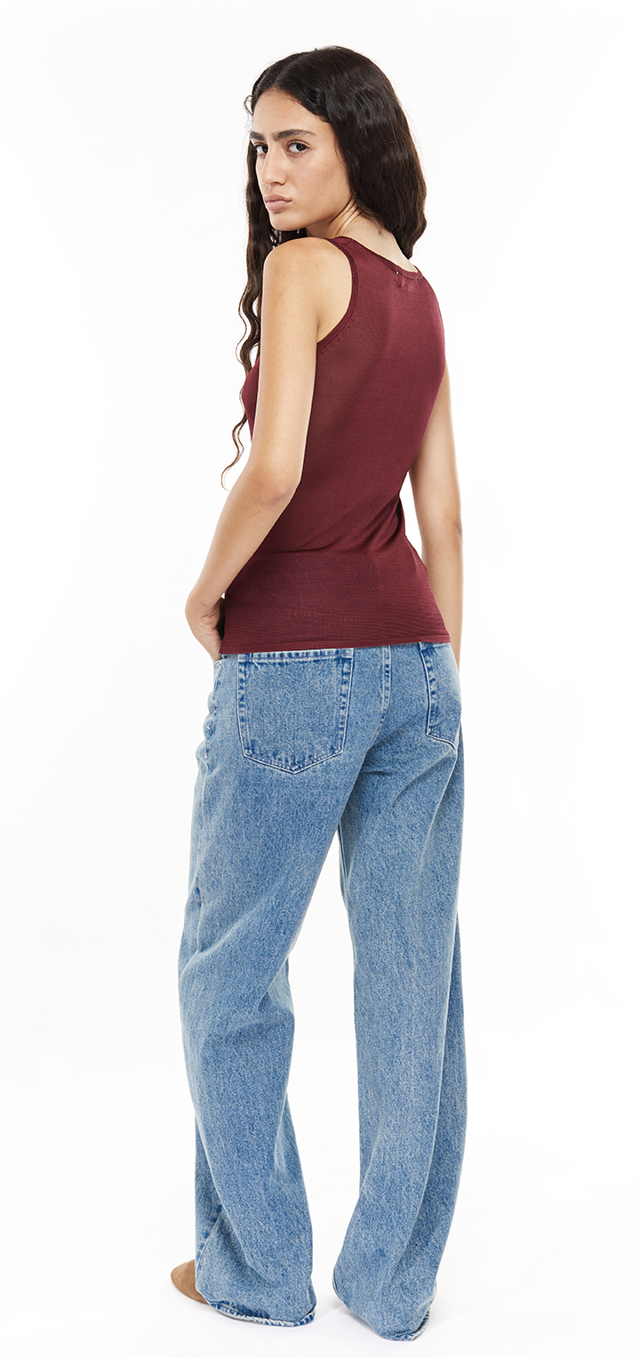 Moa high waist wide leg jeans- Light Denim