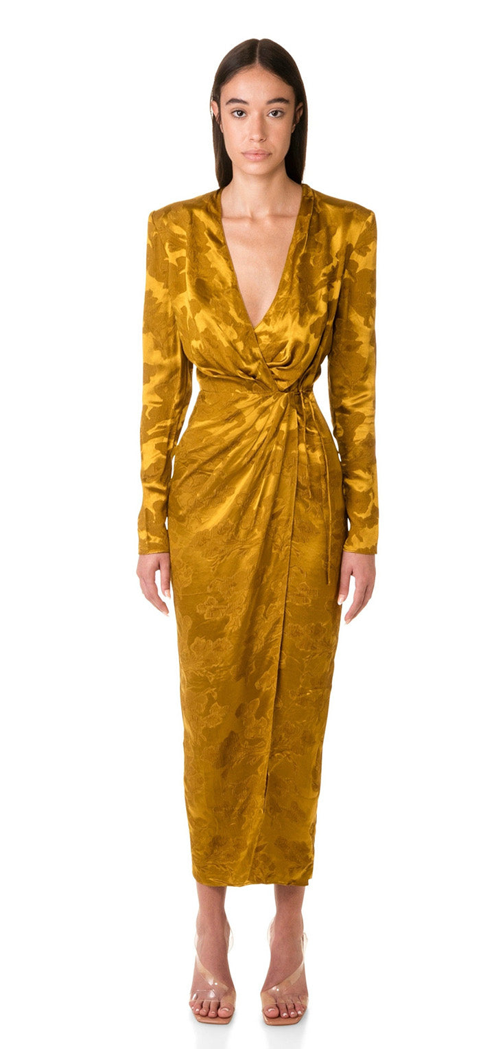 Afrodita Dress - Gold Jacquard
