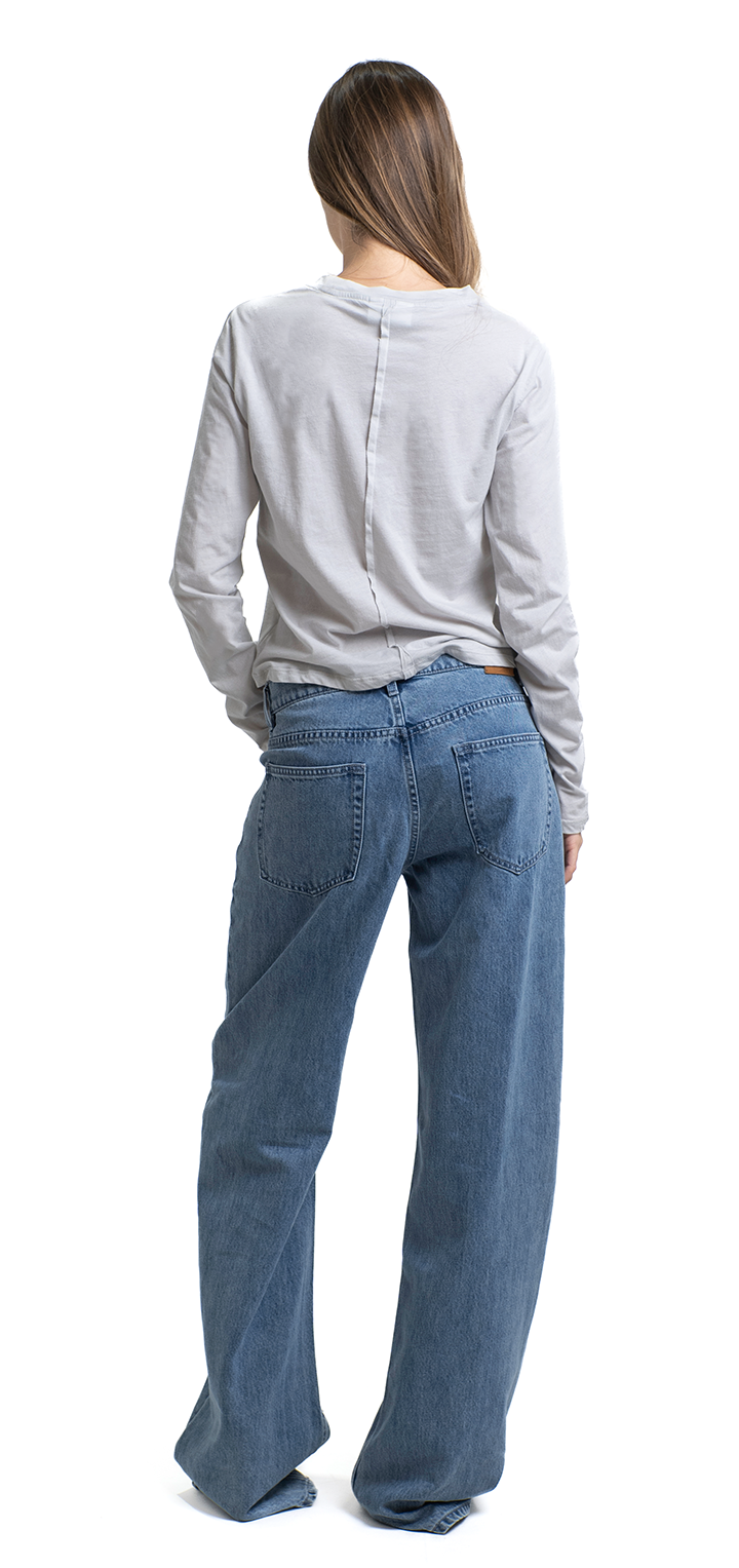 Light cotton long sleeved T shirt - gray