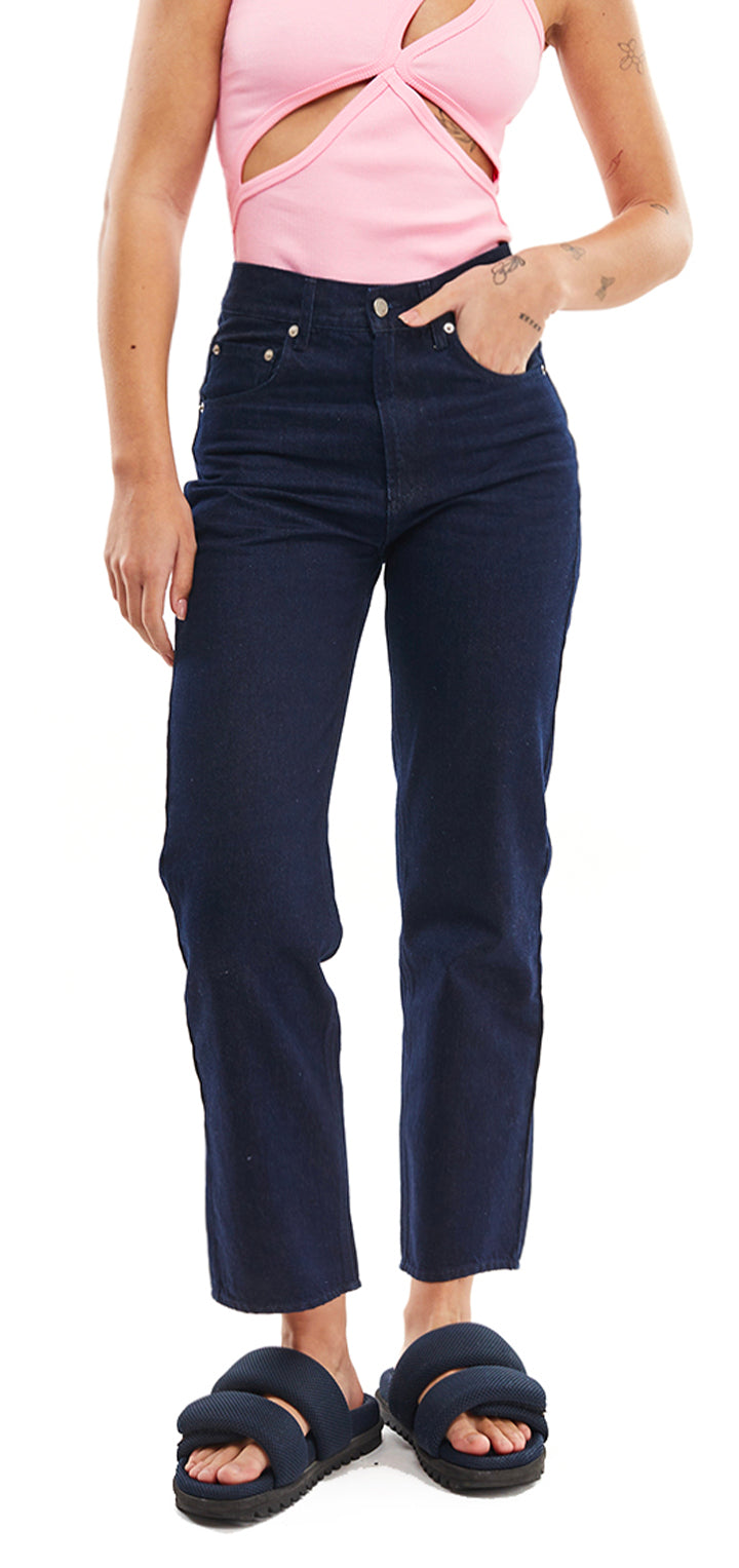 Moa High waist straight leg denim- Dark Denim