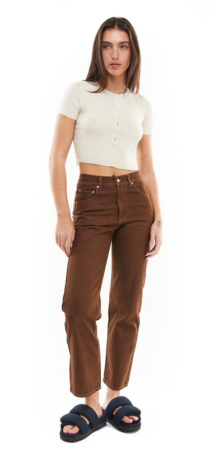 Moa High waist straight leg denim- Brown Denim