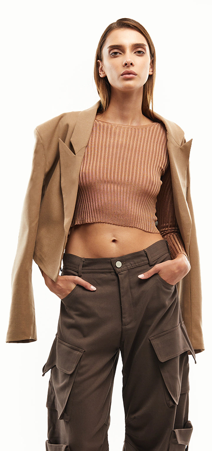 Marilyn Crop Jacket - Beige