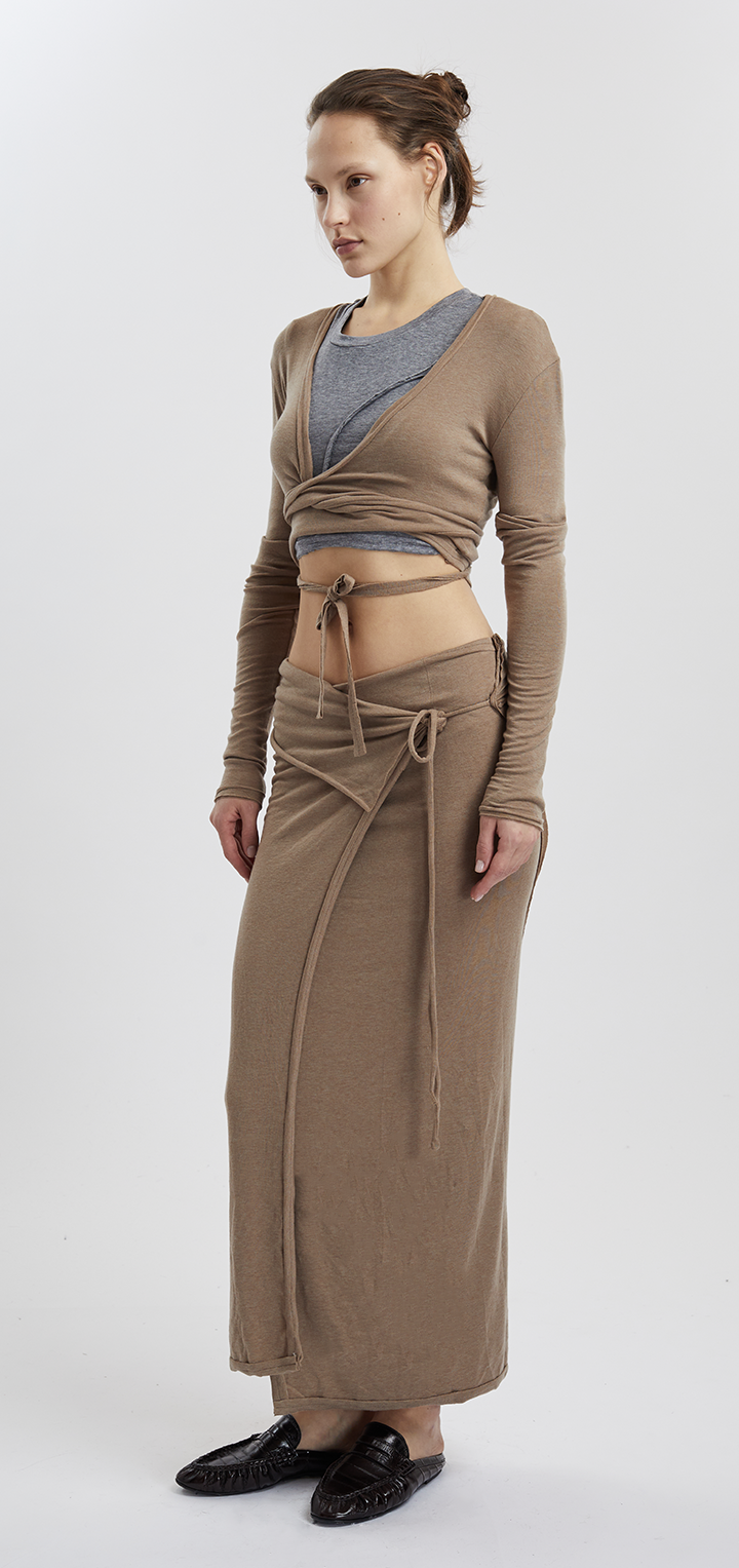 Papper wrap top - Brown