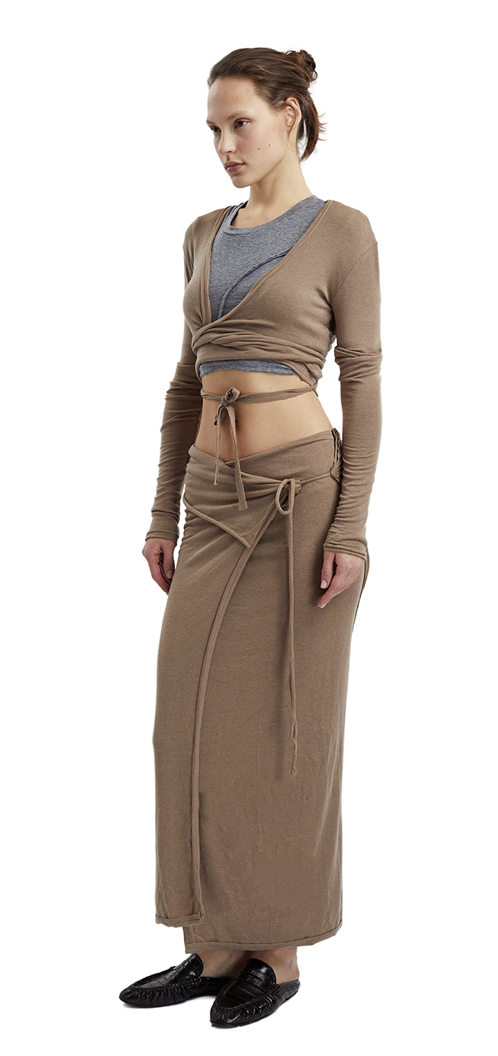 Papper wrap top - Brown