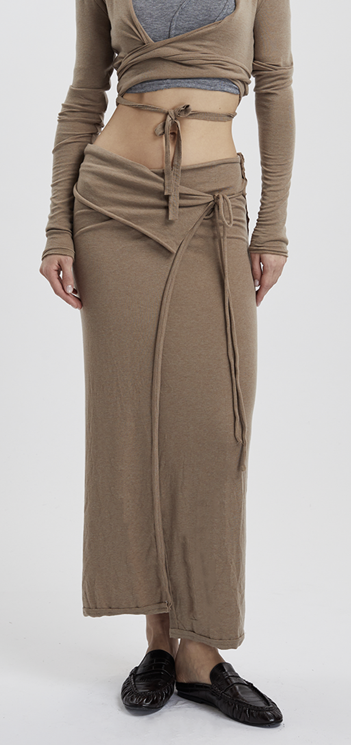 Papper wrap skirt - Brown