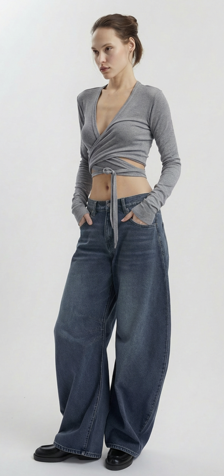 Papper wrap top - Grey
