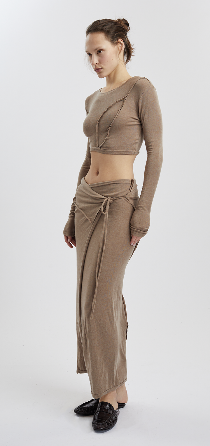 Papper wrap skirt - Brown