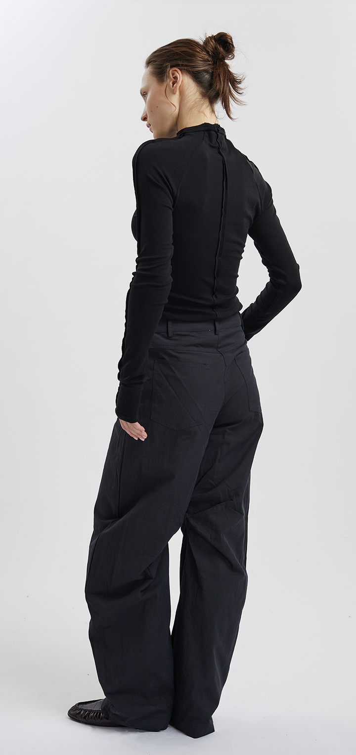 Papper Turtleneck long sleeves shirt - Black