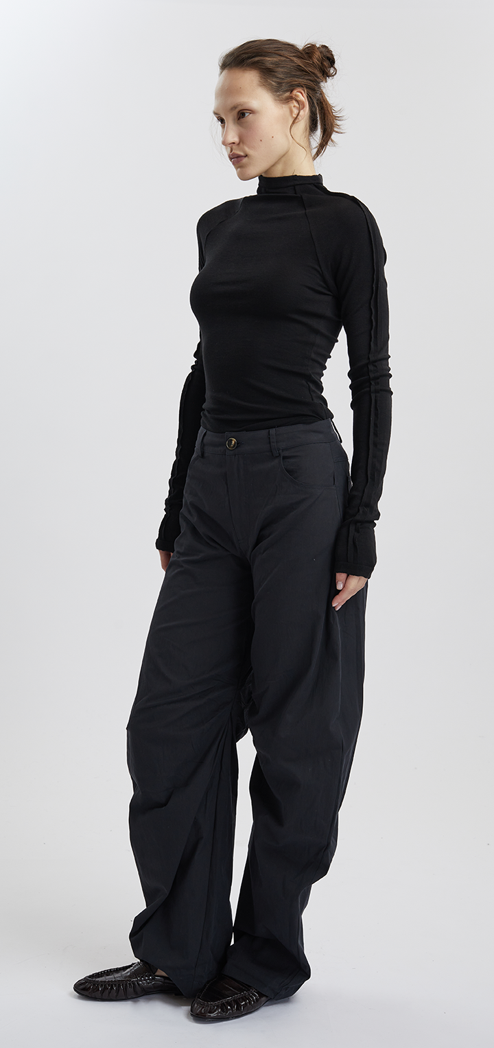 Papper Turtleneck long sleeves shirt - Black