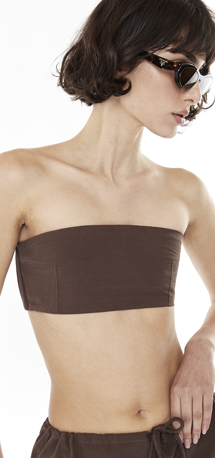 Petite crop top - Brown