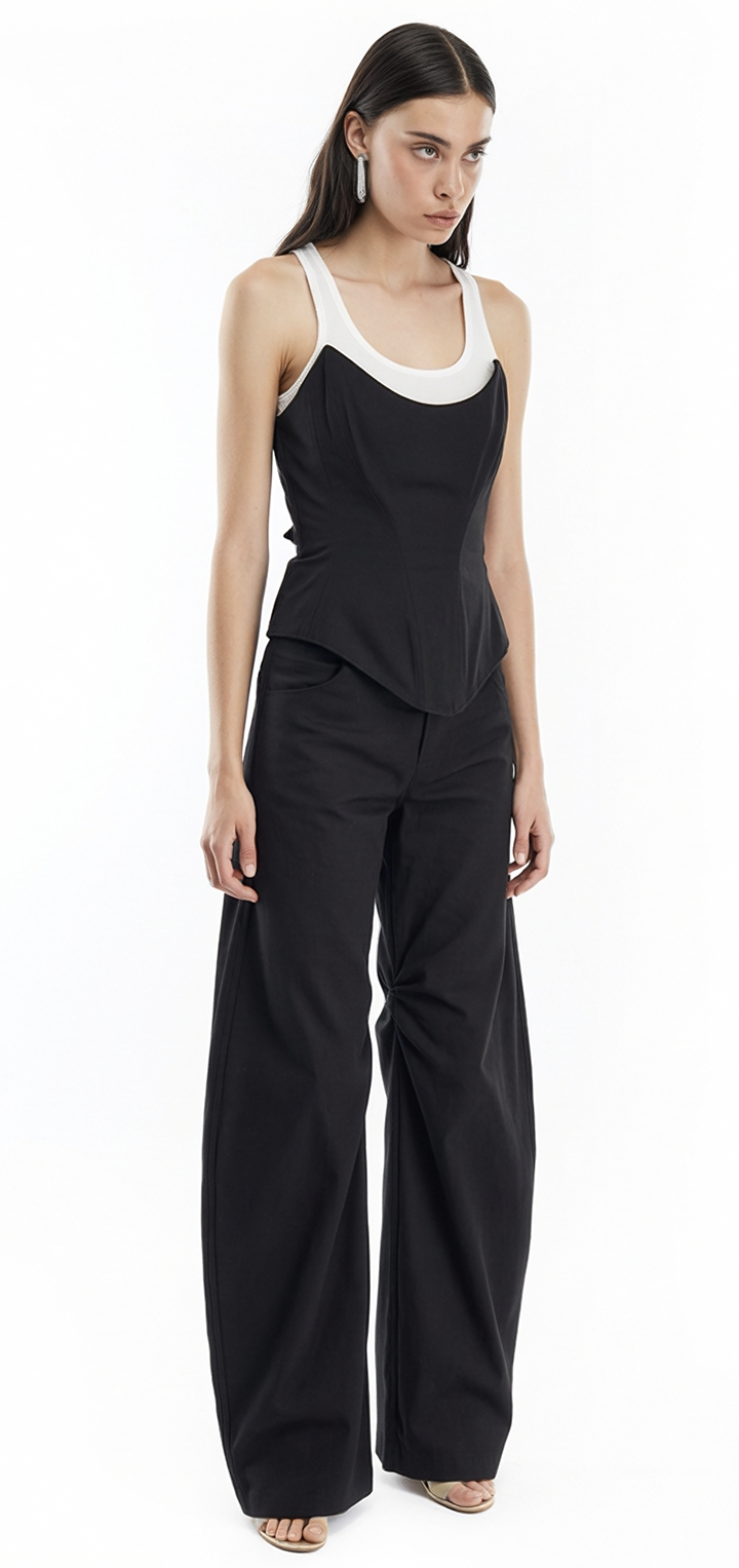 Nemesis cotton corset - Black