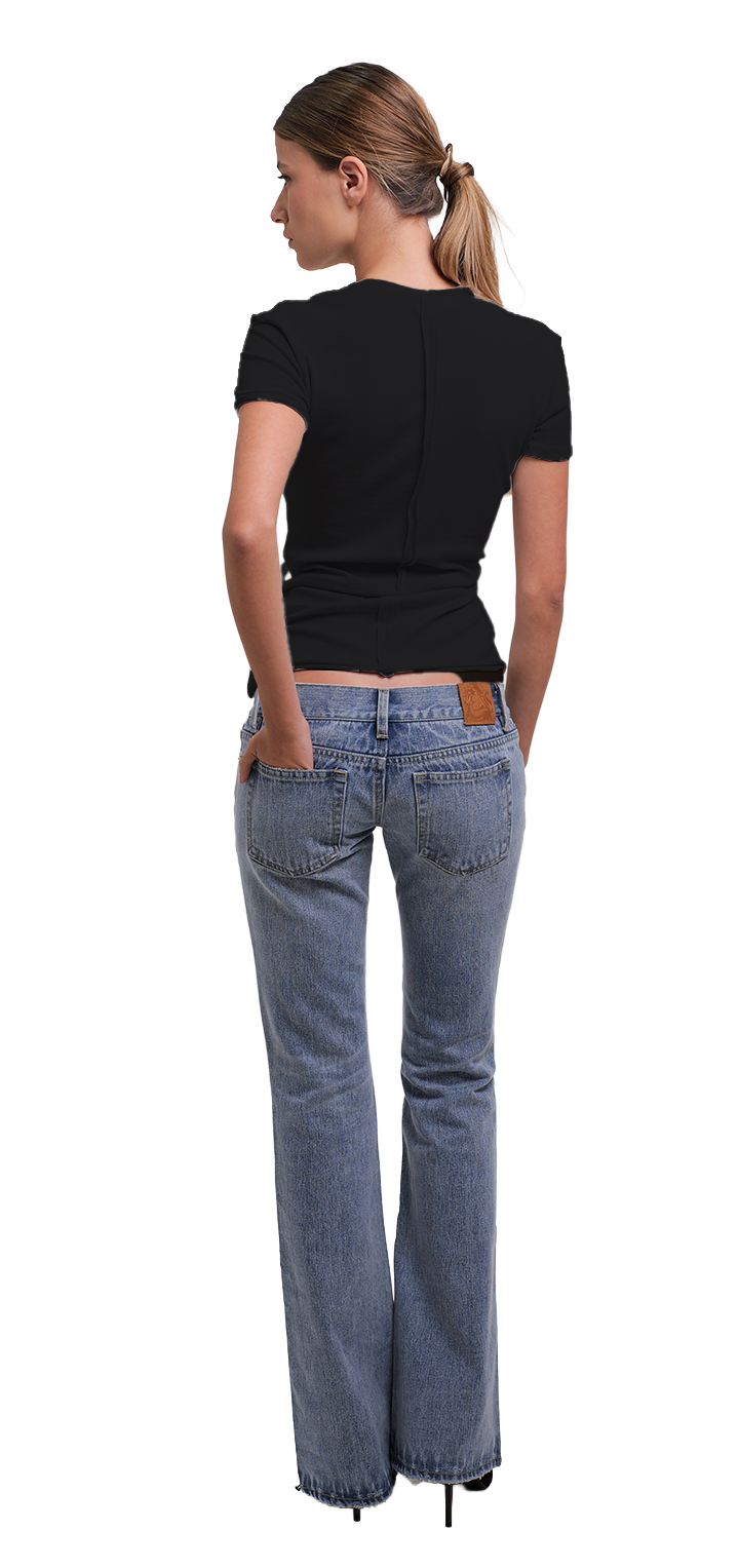 Papper ripple T shirt- Black