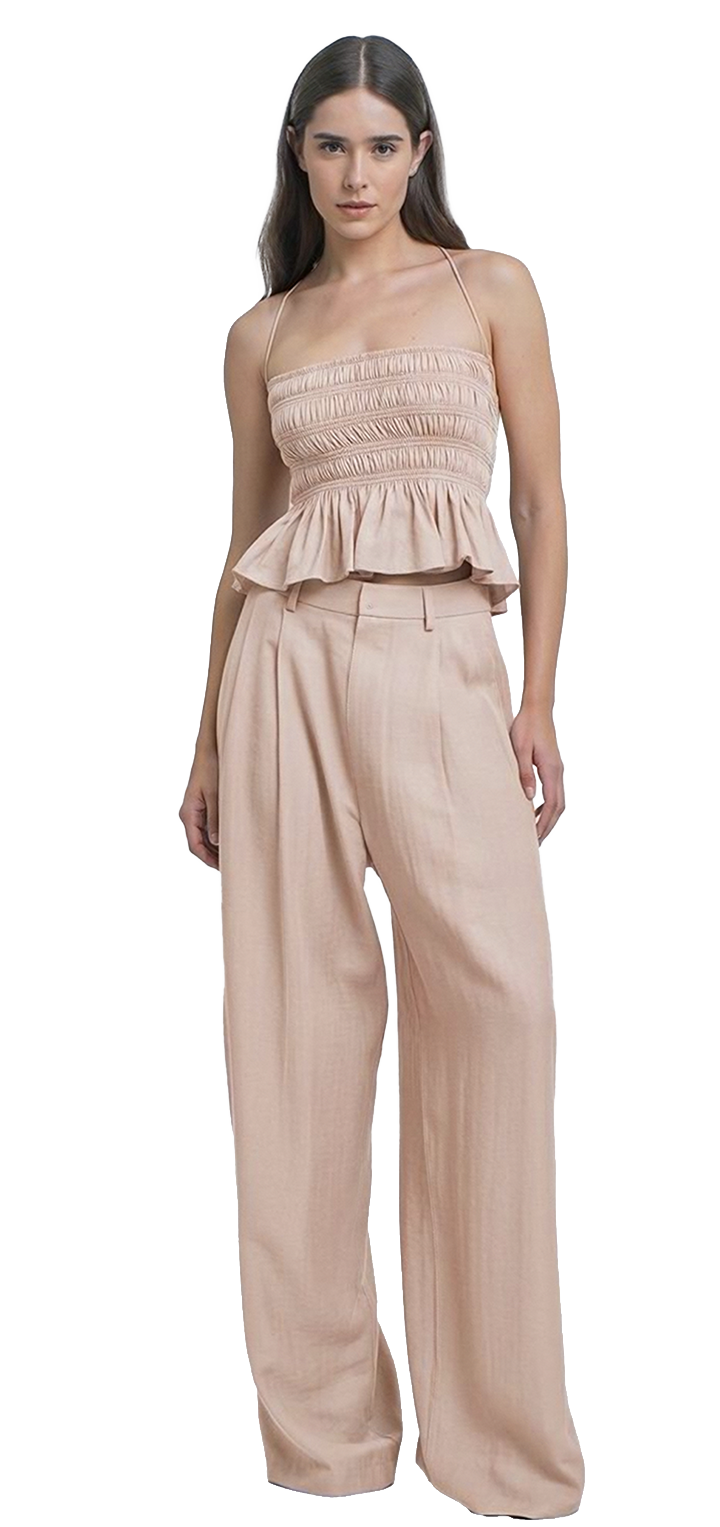 Hedi mid waist tailored pants - Light Pink