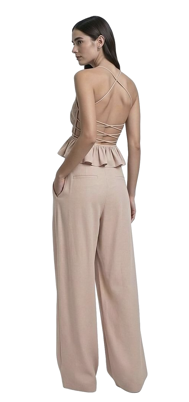 Hedi mid waist tailored pants - Light Pink